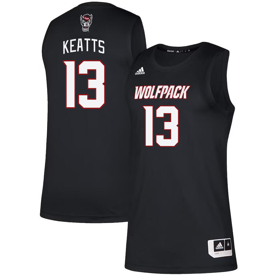 Men #13 KJ Keatts NC State Wolfpack College Basketball Jerseys Stitched Sale-Black